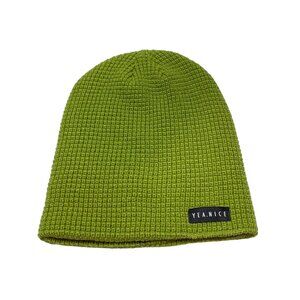 Yea.Nice Mens Beanie Soft Acrylic Lime Green Waffle Weave Beanie Hat Cap Winter